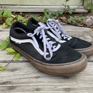 Vans Skate Mens Size 13 Black & Gum Bottom Shoes Low Old Skool Classic READ
